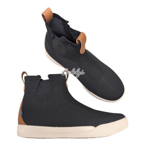 Vessi Weekend Chelsea Mens 11 Waterproof Asphalt Black on Off White Knit Boot